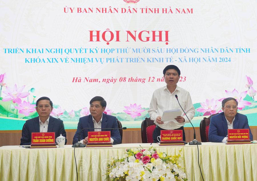 UBND tỉnh triển khai Nghị quyết của HĐND tỉnh về nhiệm vụ phát triển kinh tế - xã hội năm 2024