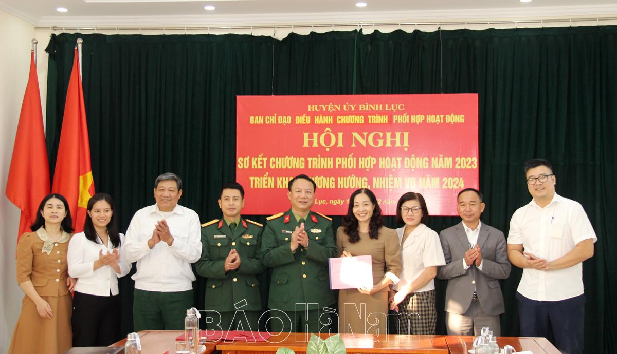 Huyện ủy Bình Lục sơ kết chương trình phối hợp hoạt động năm 2023