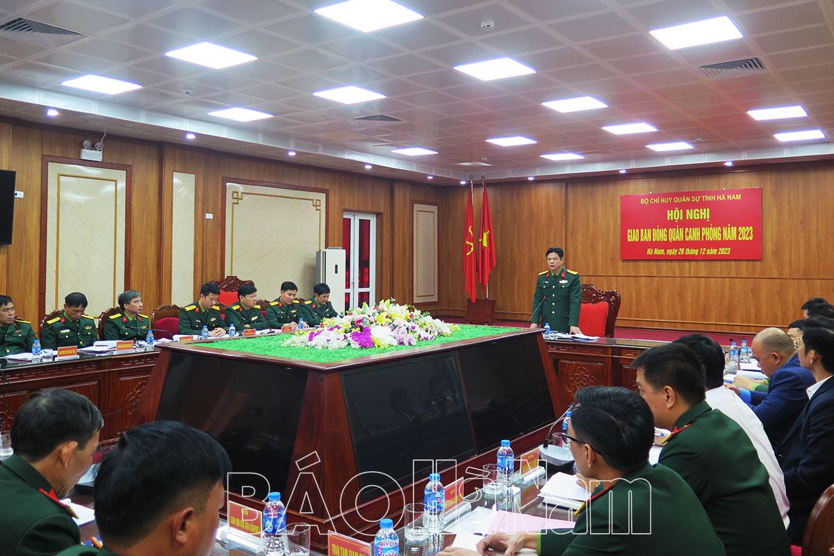 Bộ CHQS tỉnh giao ban đóng quân canh phòng năm 2023