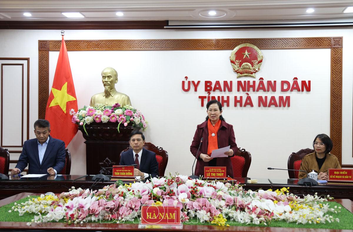 Đồng chí Bí thư Tỉnh ủy Lê Thị Thuỷ làm việc với một số doanh nghiệp Nhật Bản trên địa bàn