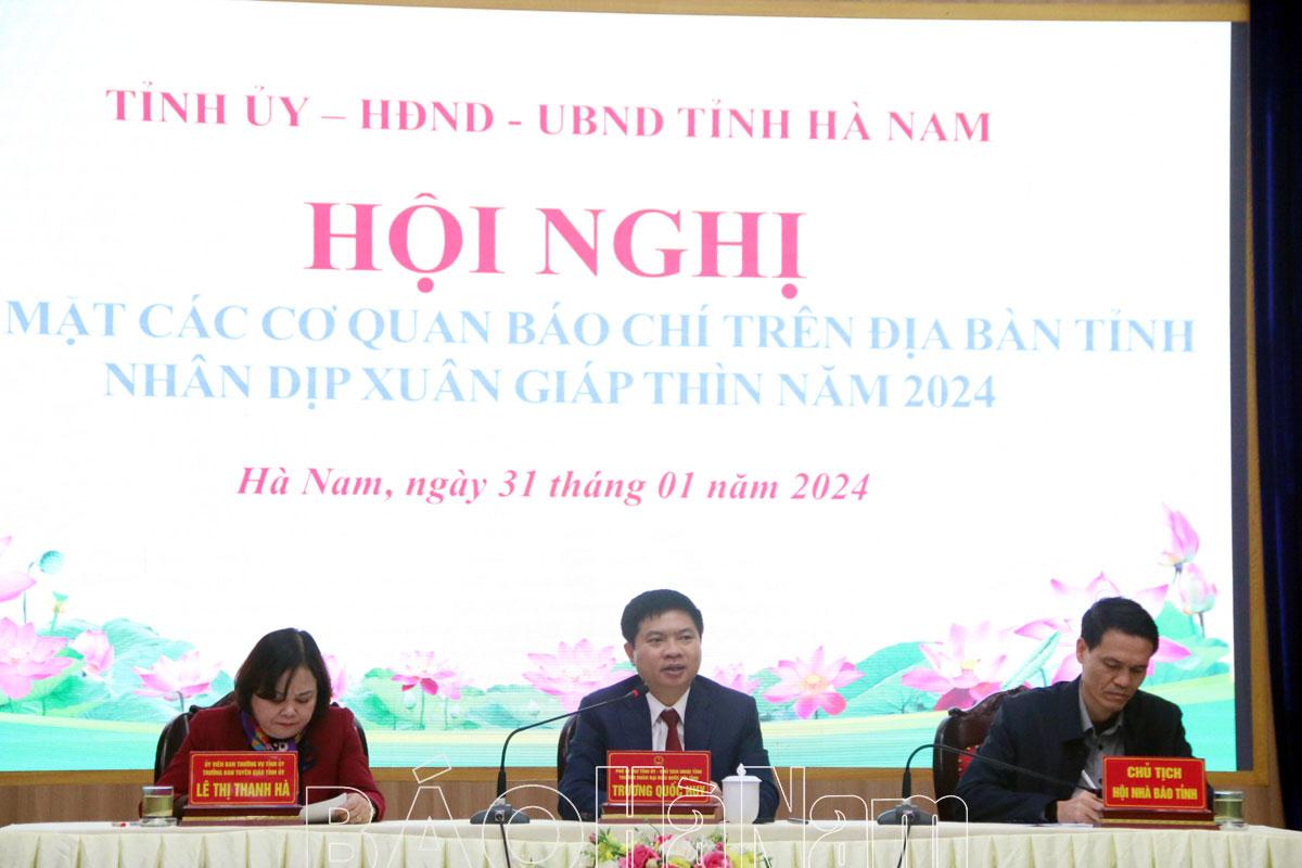 Tỉnh ủy - HĐND - UBND tỉnh gặp mặt các cơ quan báo chí nhân dịp Xuân Giáp Thìn 2024
