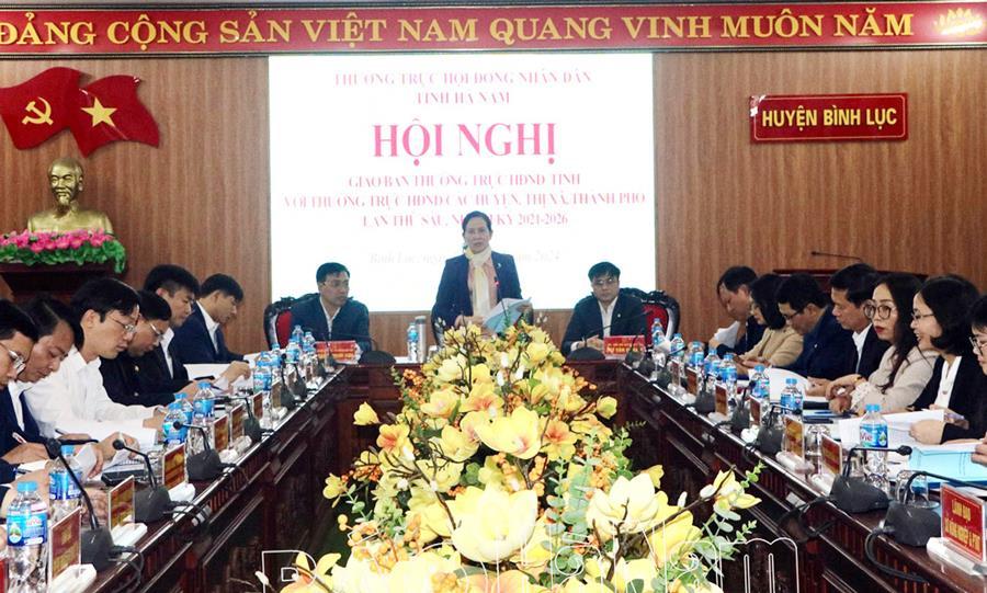 Thường trực HĐND tỉnh giao ban với thường trực HĐND các huyện, thị xã, thành phố