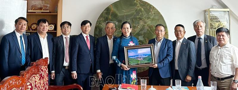 Đồng chí Bí thư Tỉnh ủy Lê Thị Thủy và Đoàn công tác của tỉnh làm việc với Đại sứ quán Việt Nam tại Cộng hoà Liên bang Đức