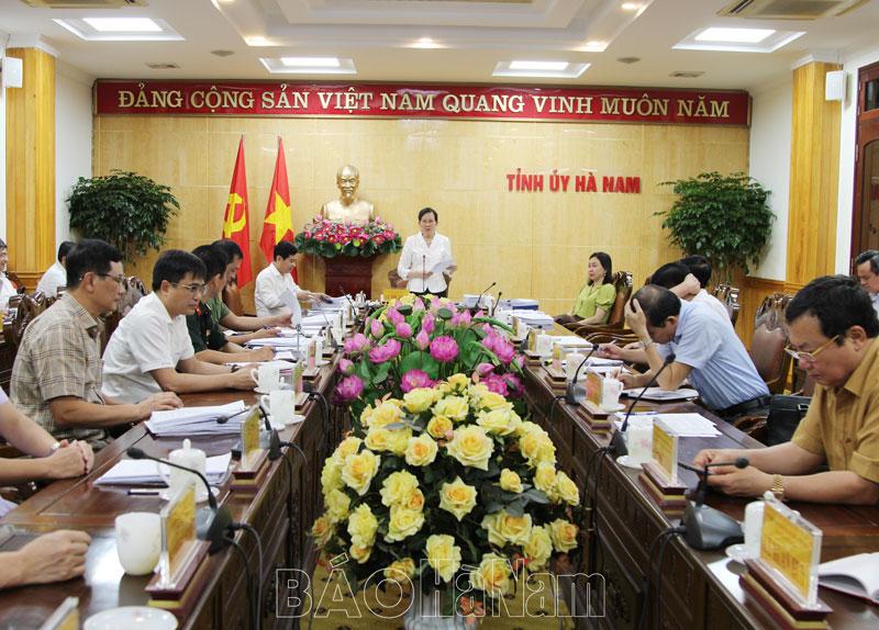 Thường trực Tỉnh ủy cho ý kiến các nội dung dự kiến trình Kỳ họp thứ 18, HĐND tỉnh