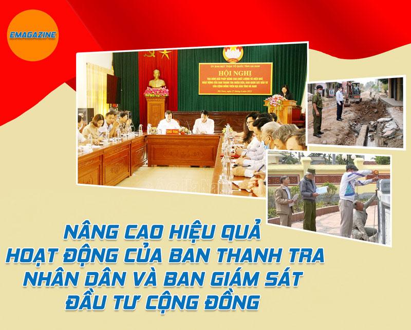 Nâng cao hiệu quả hoạt động của ban thanh tra nhân dân và ban giám sát đầu tư cộng đồng