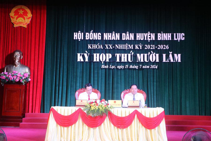 HĐND huyện Bình Lục khóa XX tổ chức kỳ họp thứ 15