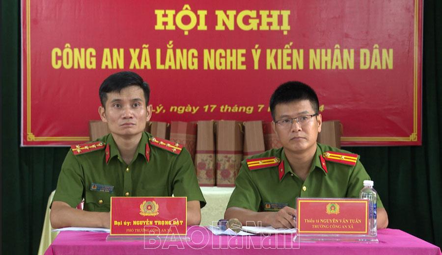 Công an xã Đạo Lý lắng nghe ý kiến nhân dân về tình hình ANTT
