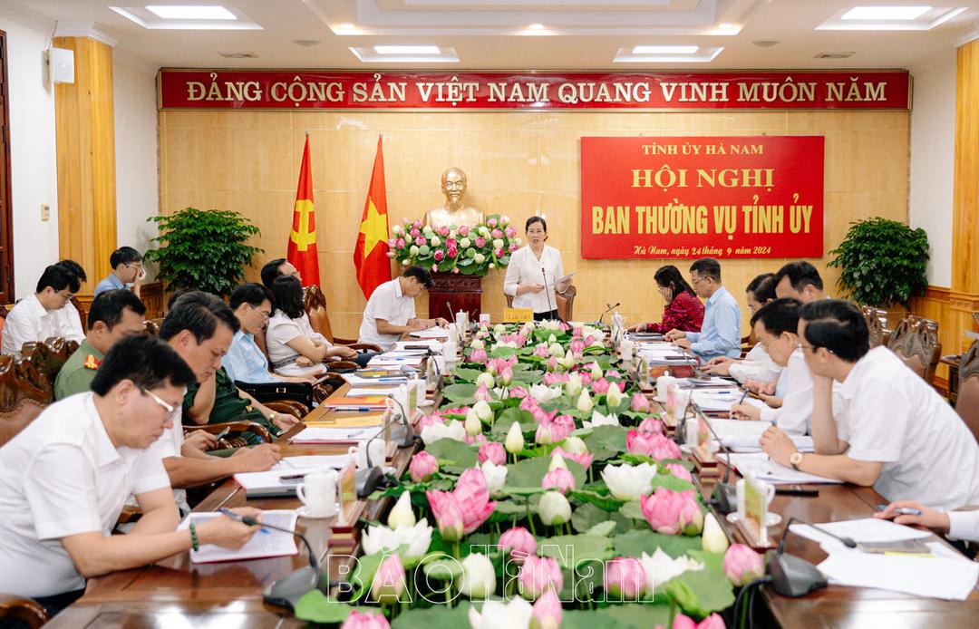 Ban Thường vụ Tỉnh ủy cho ý kiến về dự thảo báo cáo kết quả công tác 9 tháng đầu năm 2024