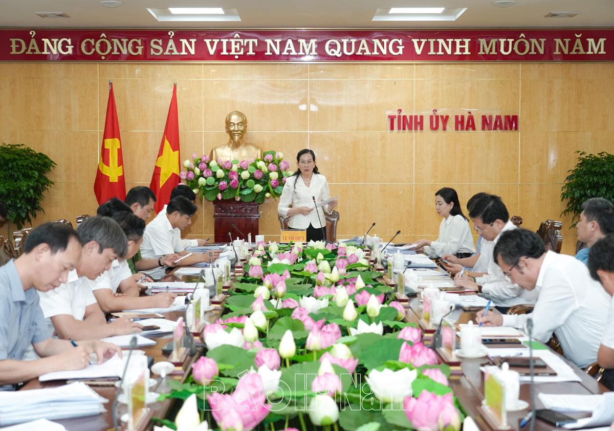 Thường trực Tỉnh ủy cho ý kiến, chủ trương các nội dung dự kiến trình Kỳ họp chuyên đề HĐND tỉnh khóa XIX