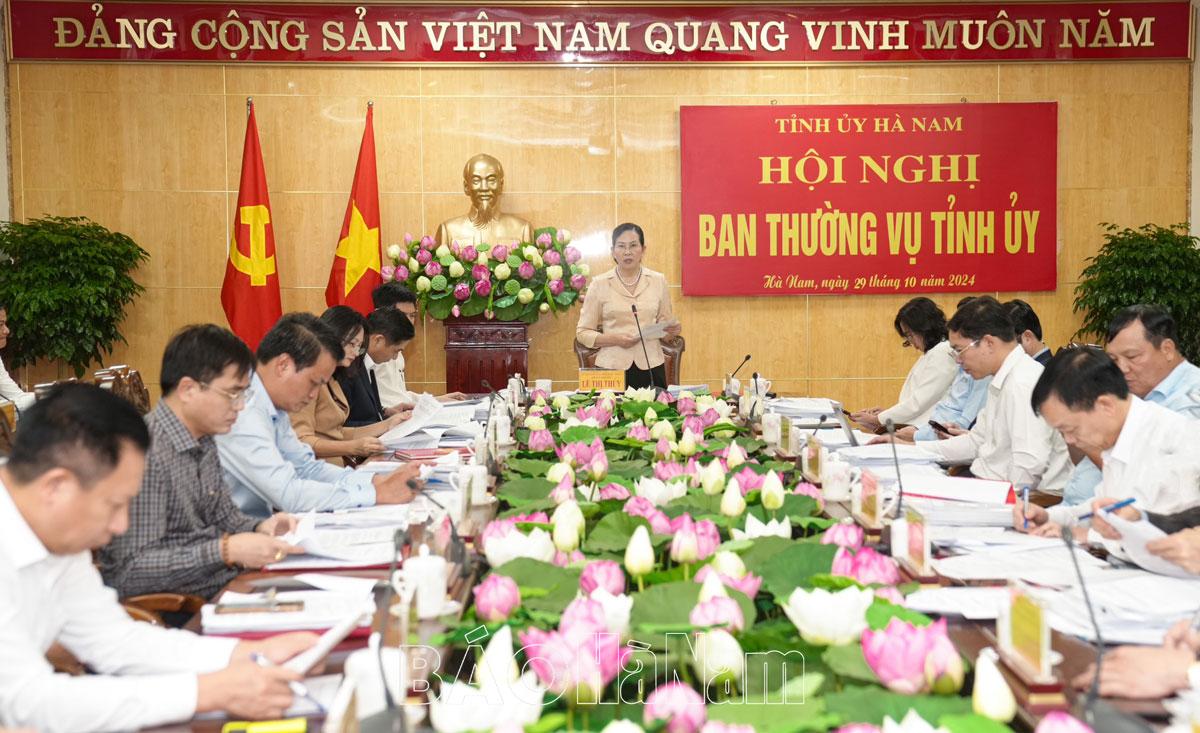 Ban Thường vụ Tỉnh ủy cho ý kiến nội dung, chương trình Kỳ họp chuyên đề HĐND tỉnh