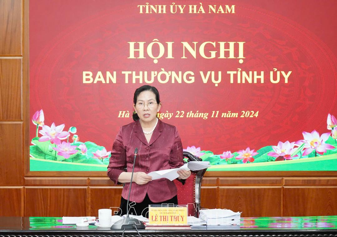 Ban Thường vụ Tỉnh ủy cho ý kiến các nội dung theo thẩm quyền