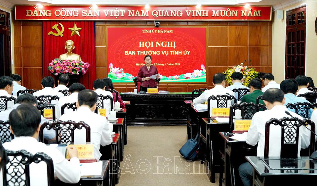 Ban Thường vụ Tỉnh ủy cho ý kiến, chủ trương các nội dung kinh tế - xã hội theo thẩm quyền