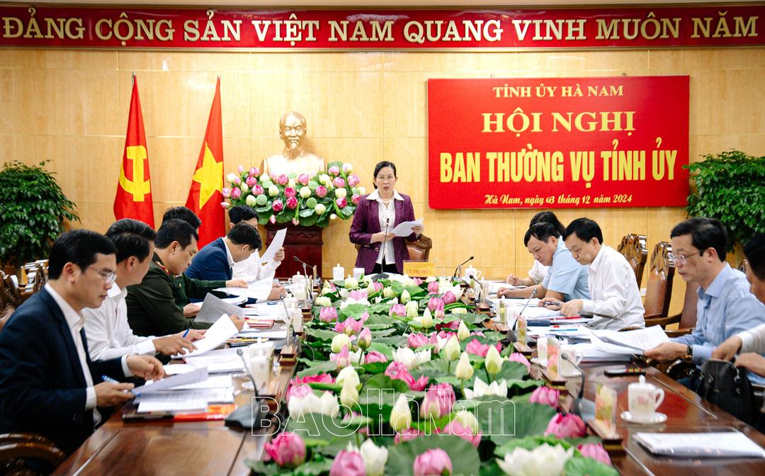 Ban Thường vụ Tỉnh ủy cho ý kiến, chủ trương các nội dung thuộc thẩm quyền