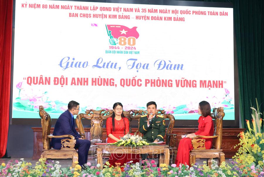Ban CHQS huyện Kim Bảng phối hợp tổ chức giao lưu tọa đàm “Quân đội anh hùng, Quốc phòng vững mạnh”