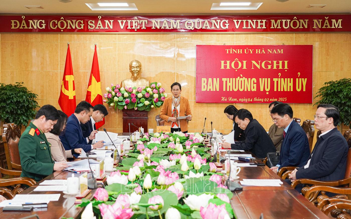 Ban Thường vụ Tỉnh ủy cho ý kiến về công tác tổ chức, cán bộ