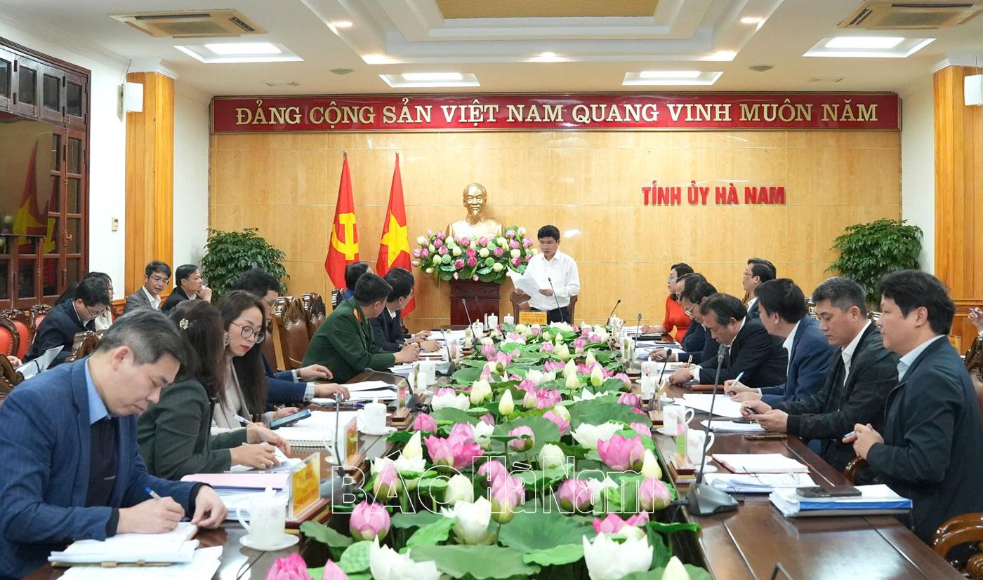 Thường trực Tỉnh ủy cho ý kiến, chủ trương các nội dung thuộc thẩm quyền