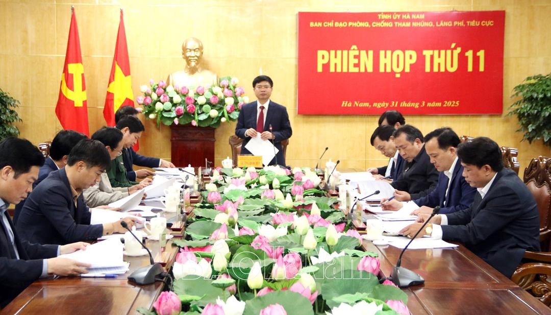 Phiên họp thứ 11 Ban Chỉ đạo tỉnh về phòng, chống tham nhũng, lãng phí, tiêu cực