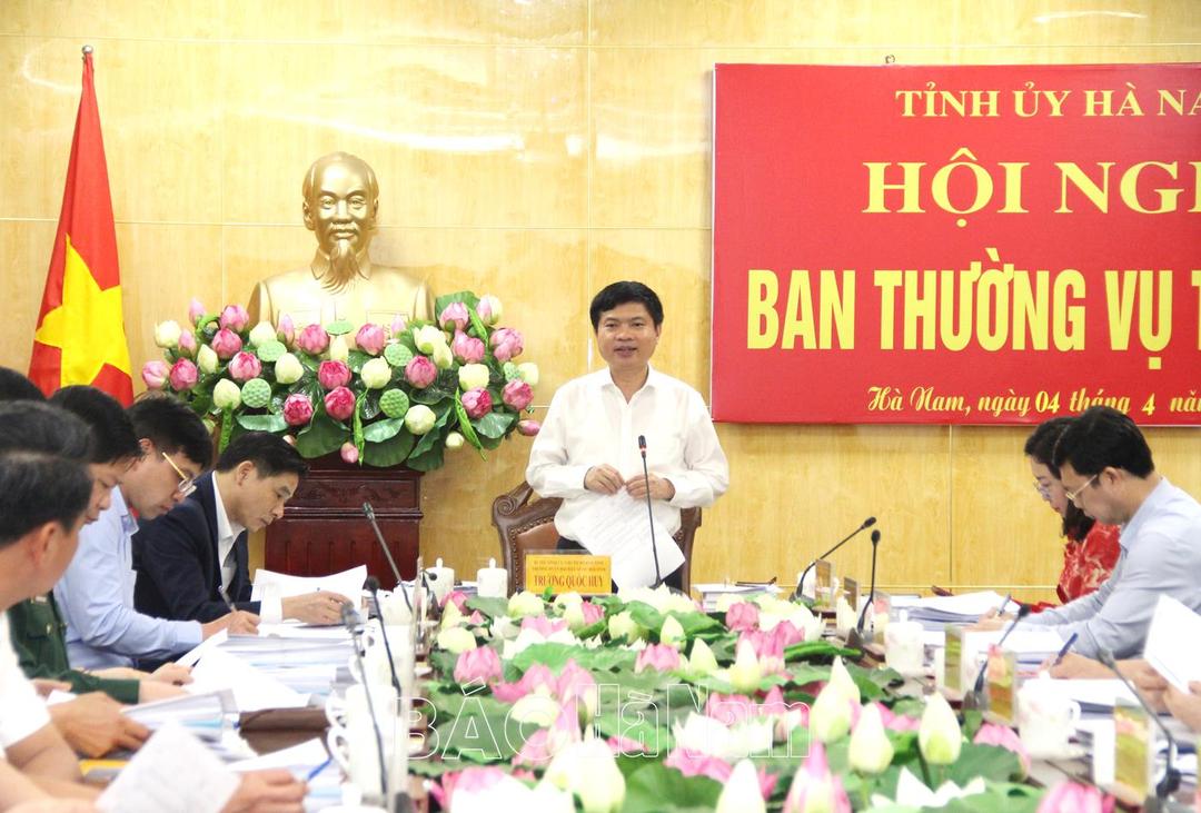 Ban Thường vụ Tỉnh ủy cho ý kiến các nội dung thuộc thẩm quyền