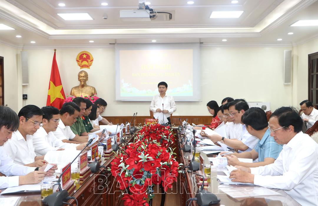 Ban Thường vụ Tỉnh ủy cho ý kiến, chủ trương các nội dung theo thẩm quyền