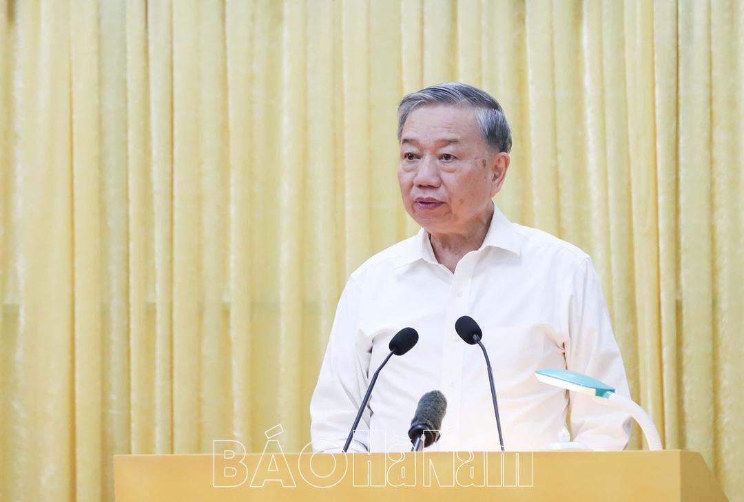 Phát biểu của Tổng Bí thư Tô Lâm tại buổi làm việc với 3 tỉnh Nam Định, Hà Nam, Ninh Bình