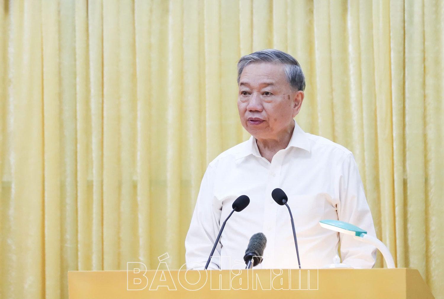 Phát biểu của Tổng Bí thư Tô Lâm tại buổi làm việc với 3 tỉnh Nam Định, Hà Nam, Ninh Bình