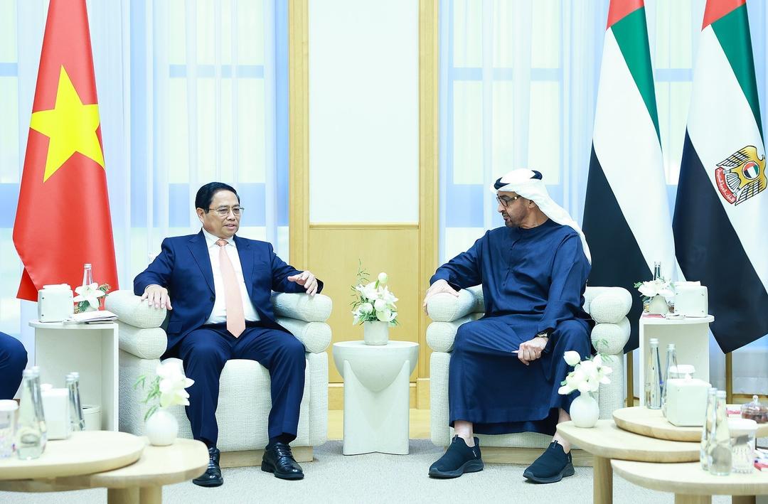 Thủ tướng Phạm Minh Chính hội đàm với Tổng thống UAE.