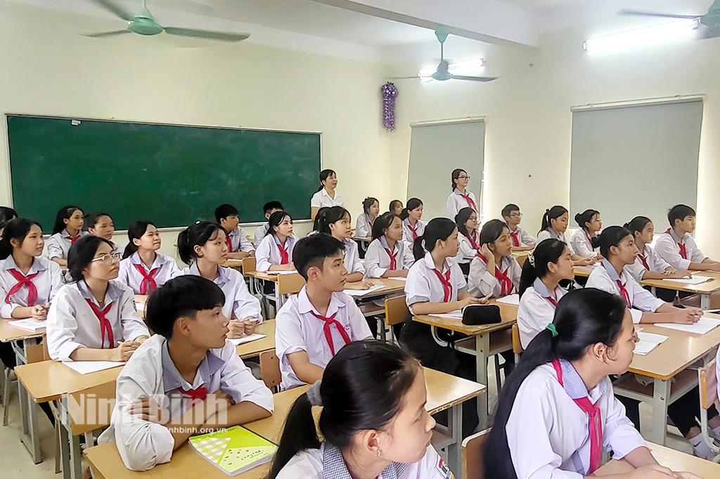 Tiết học của học sinh Trường THCS Khánh Vân.