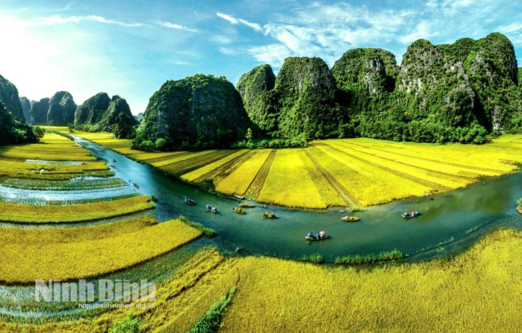 Các tác phẩm nhiếp ảnh góp phần quảng bá du lịch Ninh Bình. Trong ảnh: Sắc vàng Tam Cốc. Ảnh: Thanh Hải