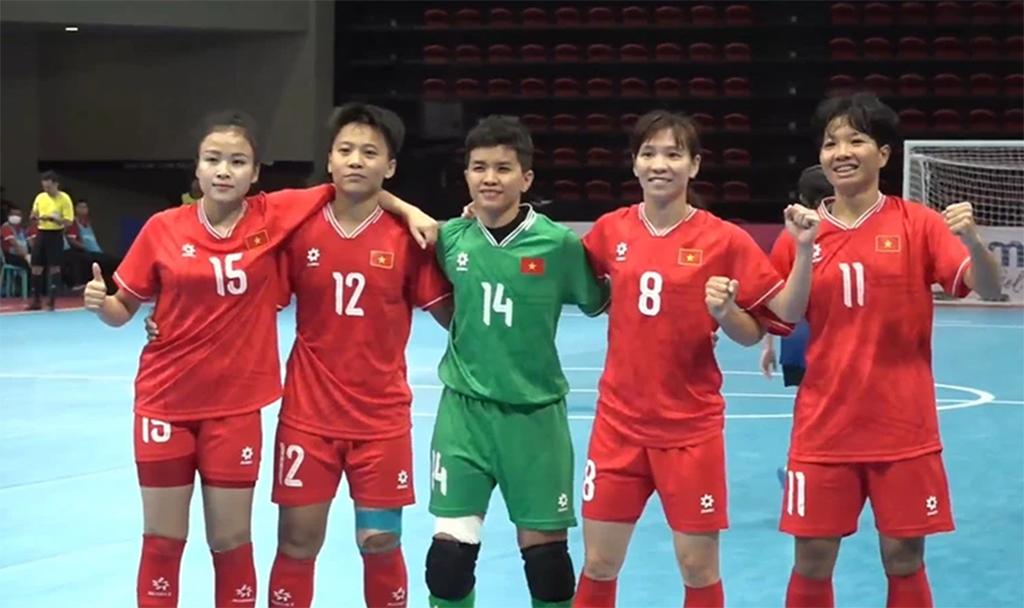 Futsal nữ Việt Nam sớm vào chung kết Futsal nữ Đông Nam Á 2024. (Nguồn: VFF)