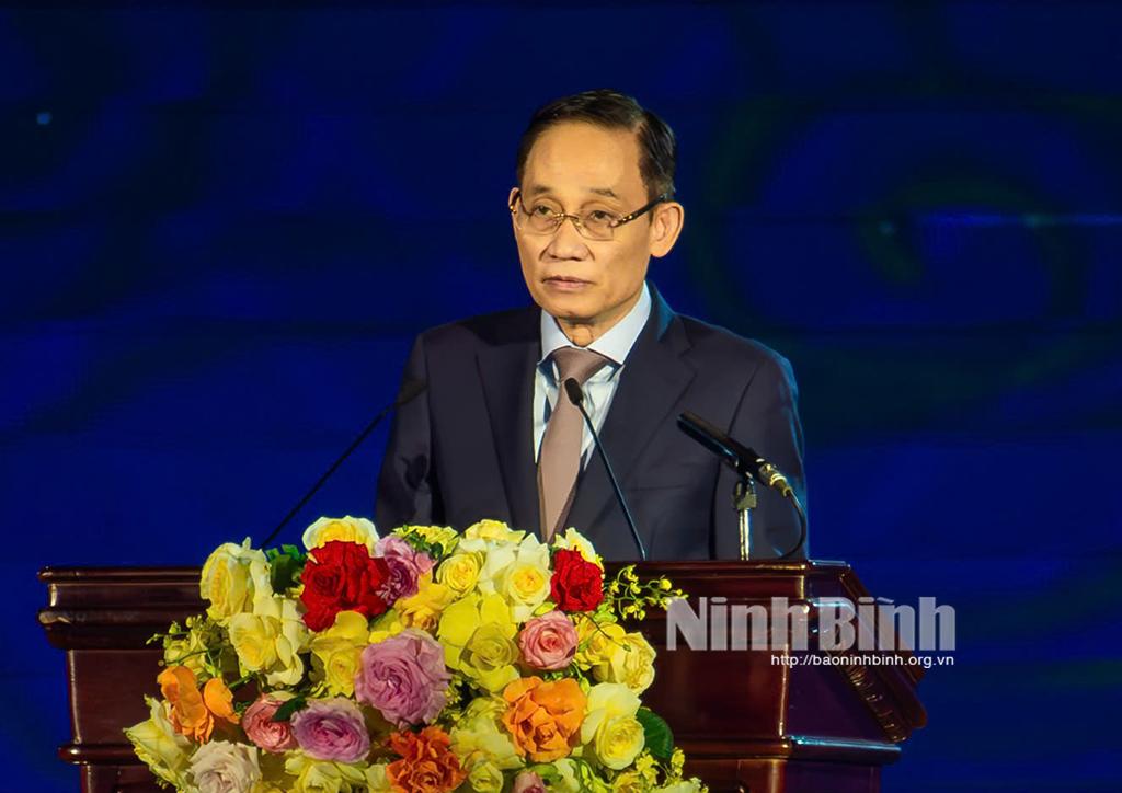 Đồng chí Lê Hoài Trung, Bí thư Trung ương Đảng, Trưởng Ban Đối ngoại Trung ương phát biểu tại Lễ khai mạc.