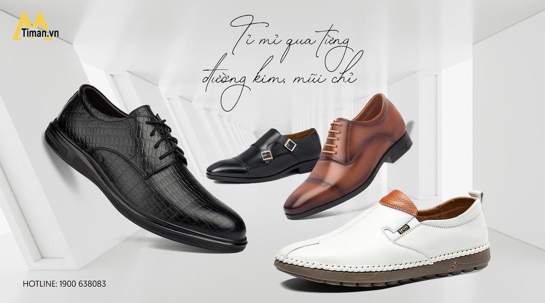 Các mẫu giày da nam Timan chăm chút kỹ lưỡng từ chất liệu đến đường may.