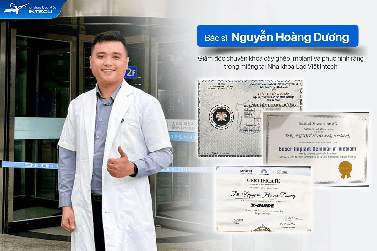 Bác sĩ Nguyễn Hoàng Dương sở hữu nhiều chứng chỉ tốt nghiệp của các chương trình đào tạo chuyên sâu về Implant.