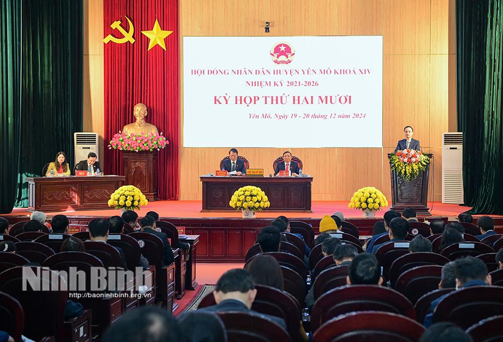 Quang cảnh Kỳ họp thứ 20, HĐND huyện Yên Mô khoá XIV.