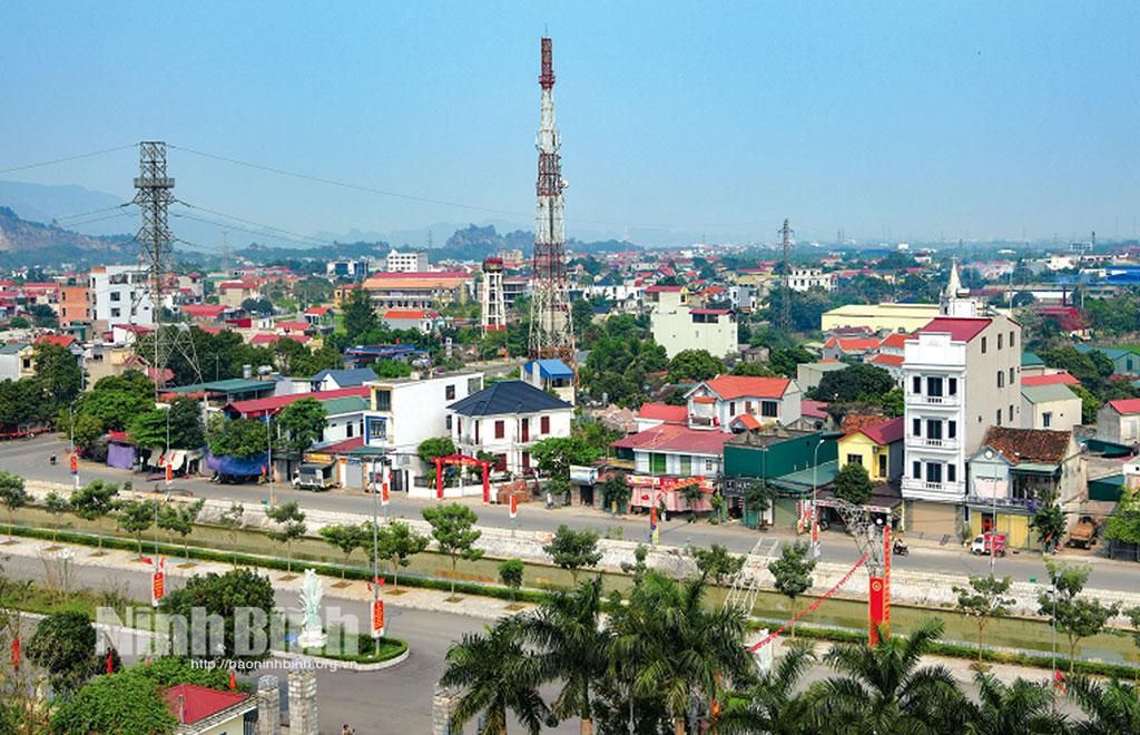 Diện mạo đô thị thị trấn Thịnh Vượng (Gia Viễn). Ảnh: Trường Giang