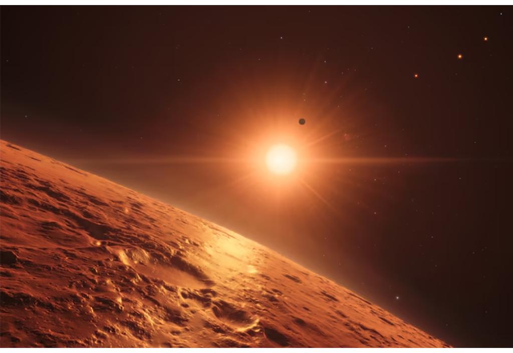 Hình ảnh mô tả của hành tinh TRAPPIST-1b ngay khi băng qua một ngôi sao đỏ, lạnh. Ảnh: https://www.gadgets360.com