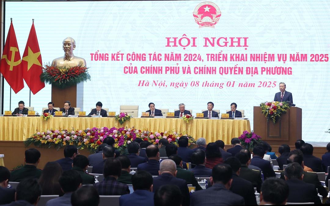 Tổng Bí thư Tô Lâm dự và phát biểu chỉ đạo tại Hội nghị.