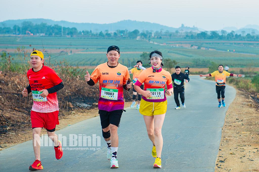 Các vận động viên chạy qua cung đường đồi dứa.