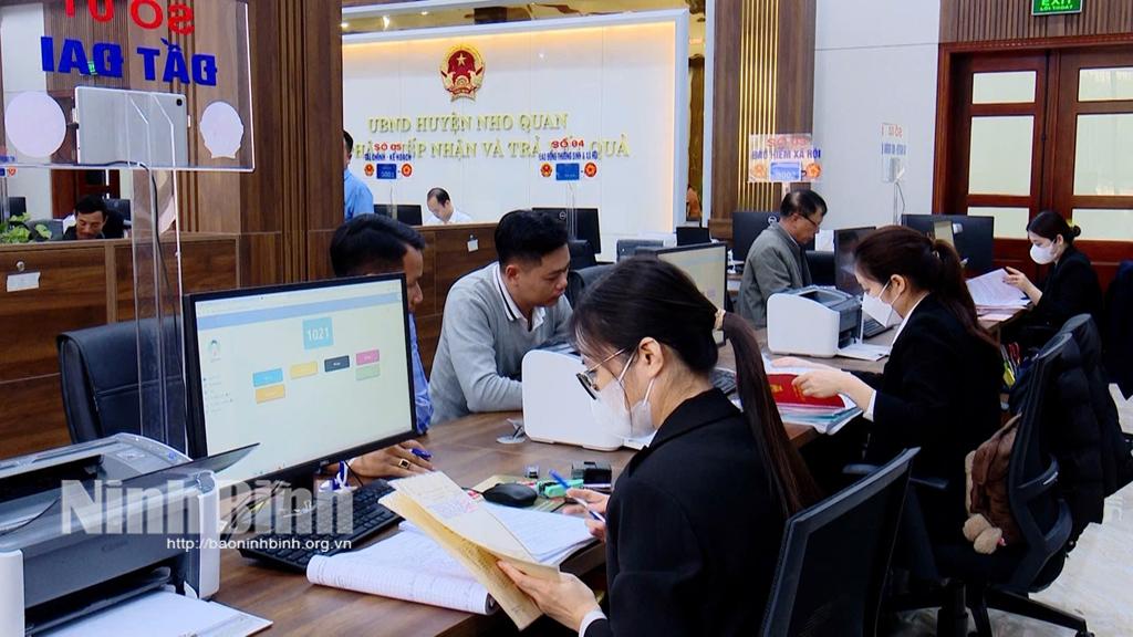 Bộ phận Tiếp nhận và trả kết quả UBND huyện Nho Quan.