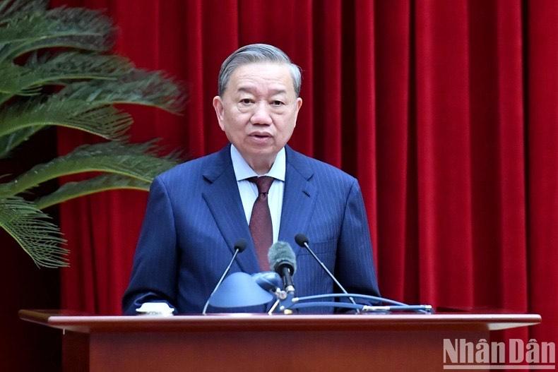 Tổng Bí thư Tô Lâm phát biểu khai mạc Hội nghị Ban Chấp hành Trung ương Đảng khóa XIII.