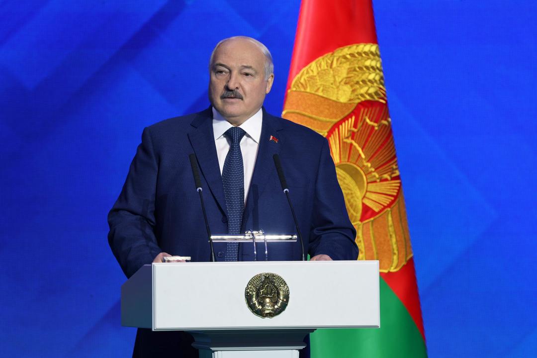Tổng thống Alexander Lukashenko phát biểu tại một hội nghị ở Minsk.
