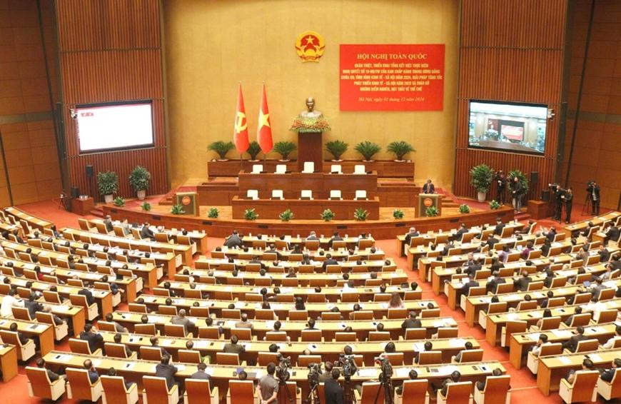 Hội nghị toàn quốc quán triệt, triển khai tổng kết việc thực hiện Nghị quyết số 18 và một số nội dung quan trọng. Ảnh: dangcongsan.vn