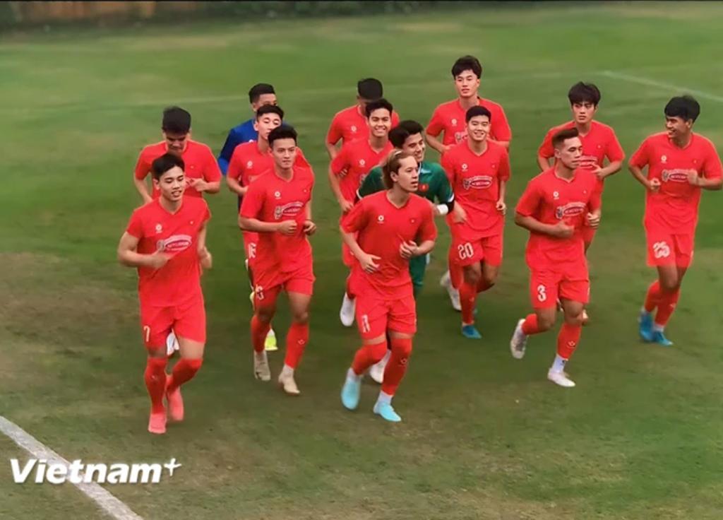 Đội tuyển U22 Việt Nam bắt đầu tập trung tập luyện tại Trung tâm Đào tạo Bóng đá Trẻ Việt Nam, Hà Nội. (Ảnh: Minh Anh/Vietnam+)