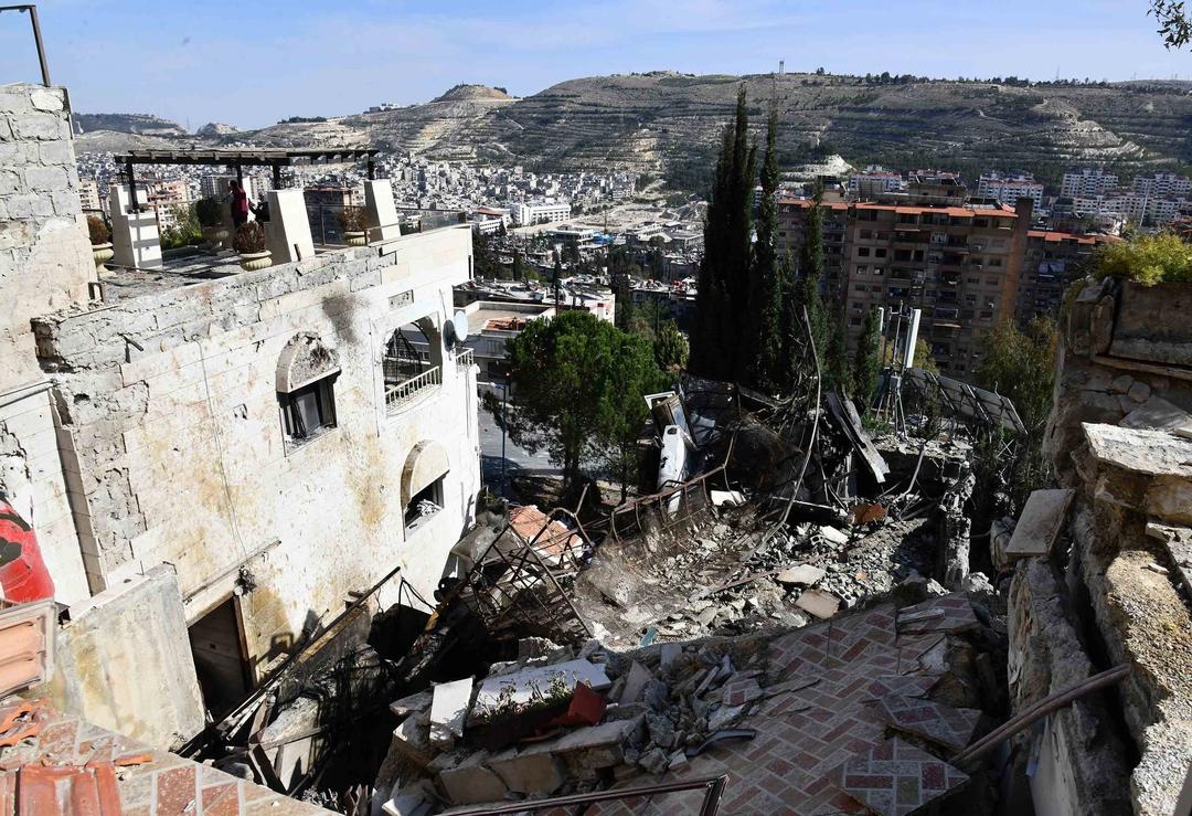 Thiệt hại sau cuộc không kích của Israel tại Damascus, Syria, ngày 13/3/2025.