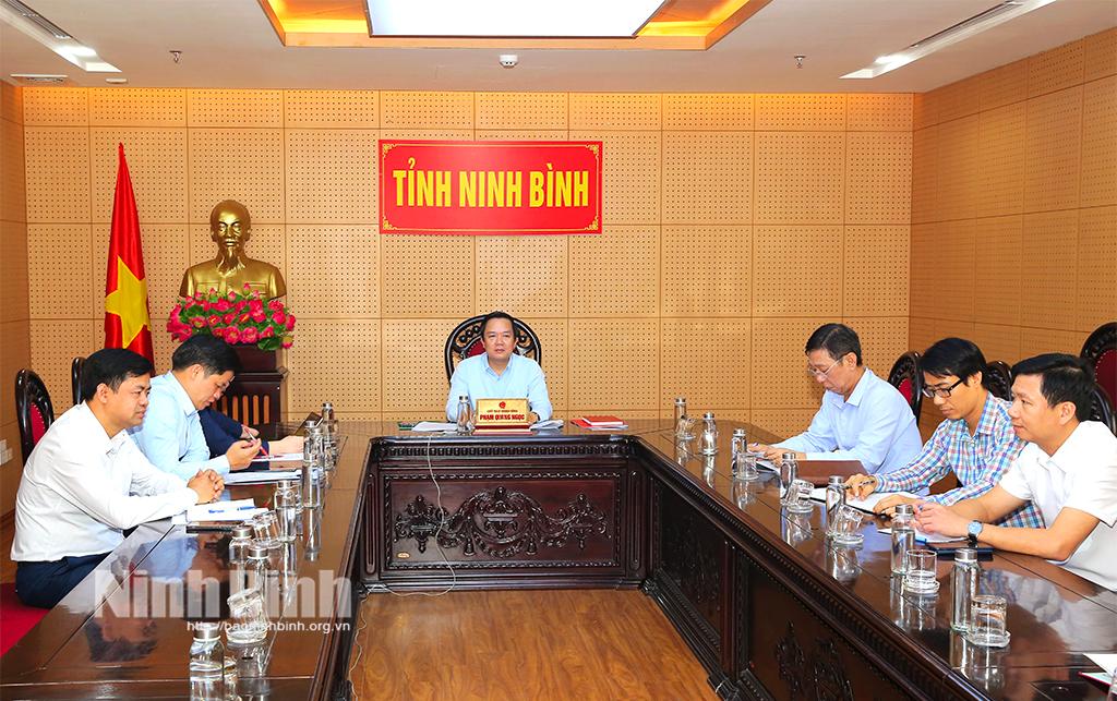 Các đại biểu dự hội nghị tại điểm cầu tỉnh Ninh Bình.