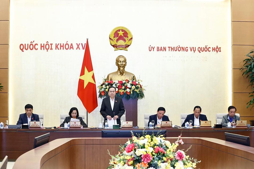 Chủ tịch Quốc hội Trần Thanh Mẫn phát biểu tại phiên họp.