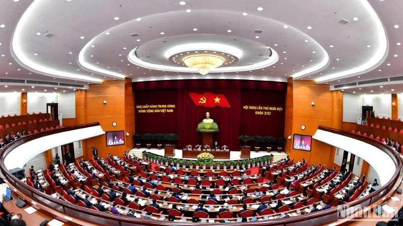 Quang cảnh Hội nghị lần thứ 11 Ban Chấp hành Trung ương Đảng khóa XIII. (Ảnh: ĐĂNG KHOA)