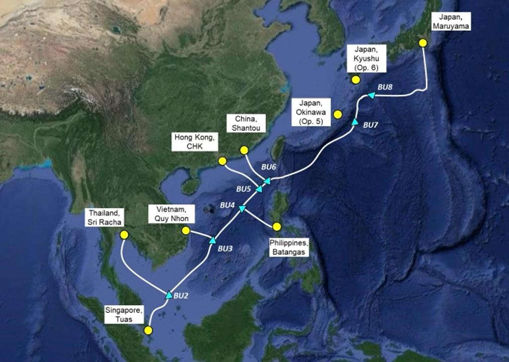 Sơ đồ tuyến cáp quang biển Asia Direct Cable (ADC). Ảnh: VTnet