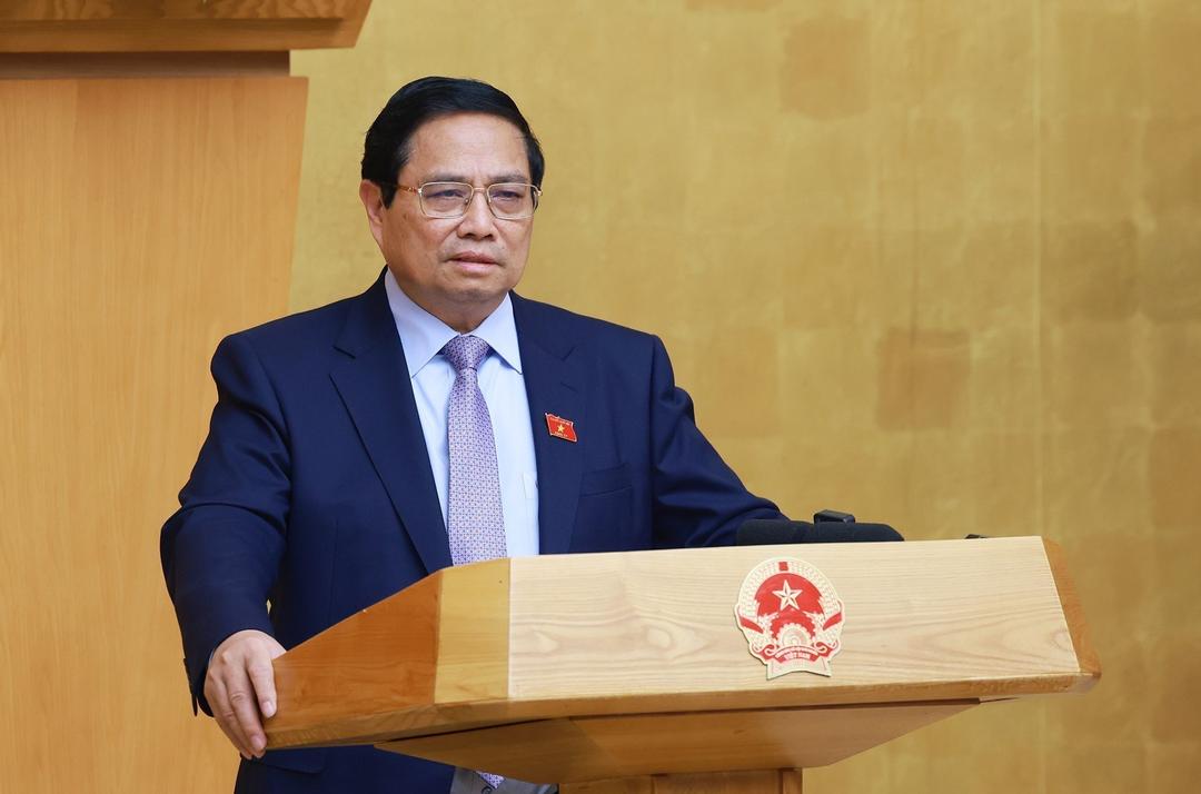 Thủ tướng Chính phủ Phạm Minh Chính phát biểu kết luận phiên họp Chính phủ thường kỳ tháng 4/2025.