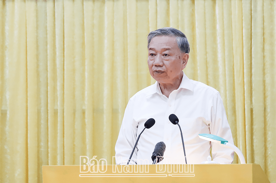 Tổng Bí thư Tô Lâm phát biểu kết luận buổi làm việc.