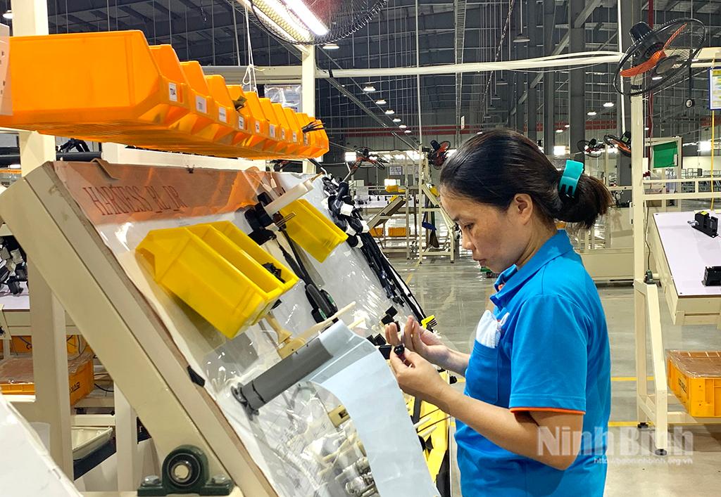 Dây chuyền sản xuất của Nhà máy sản xuất dây cáp điện ô tô ESMO VINA, Cụm công nghiệp Gia Phú.